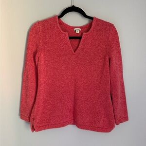 LL Bean 100% Cotton Sweater Coral